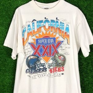 Vintage 95’ Chargers Vs 49er’s All California XXIX Súper Bowl Tee Shirt